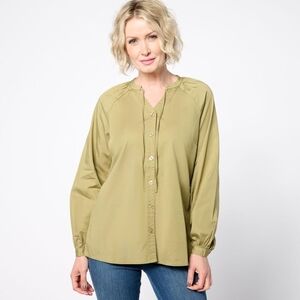 Elegant Sage Button-Down Shirt